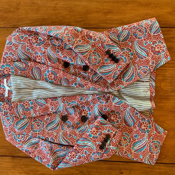 Veronica Beard Empire Paisley Patterned Linen Blazer - Picture 2 of 5